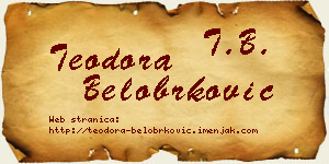 Teodora Belobrković vizit kartica